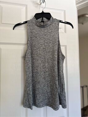Divided Gray Heather Mock Neck Sleeveless Tank